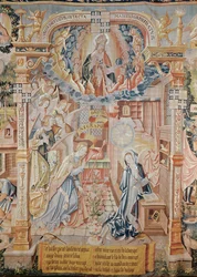 Die Verkündigung, aus Szenen aus dem Leben der Jungfrau, Tapisserie, 1530